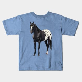 Black Quarter Horse Stallion Appaloosa Kids T-Shirt